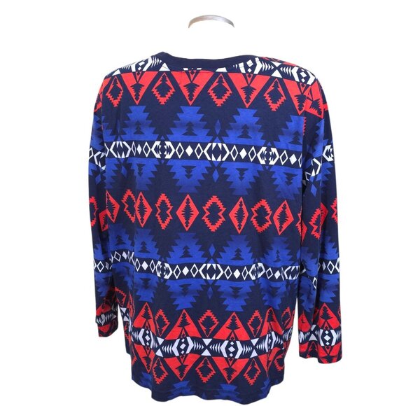 Lauren Active Ralph Lauren Womens Aztec Print Long Sleeve T Shirt Top Size 2X - Picture 5 of 7